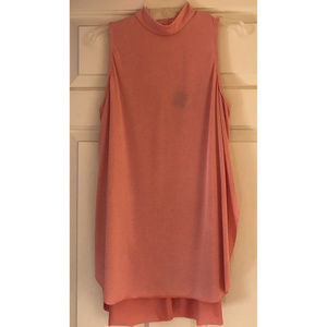 New w/Tags Bobeau Sleeveless Mock Neck Tulip Hem Tunic, Salmon, Women's Medium